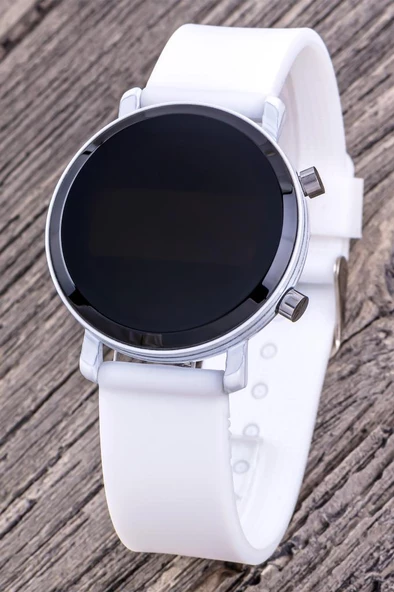 Kadın Beyaz Renk Silikon Kordon Dijital Led Çocuk Yetişkin Kol Saati ST-304319 - Resim 2