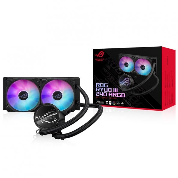 ROG RYUO III 240 ARGB ANIME MATRIX LED EKRAN ADRESLENEBİLİR RGB FAN ROG ARGB CPU SOĞUTUCUSU