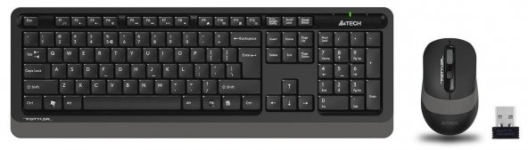 A4-TECH FG1010 Q Türkçe Siyah/Gri Multimedya Set (Klavye-Mouse) FG1010/GRI