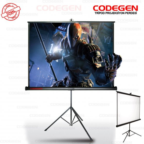 CODEGEN COD-TX-24 240x200 Tripod İthal Projeksiyon Perdesi (Arkası Siyah Fonlu)