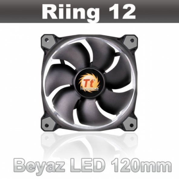 CL-F038-PL12WT-A Riing 12cm Yüksek Statik Basınçlı Beyaz Halka Ledli Kasa&Radyatör Fanı