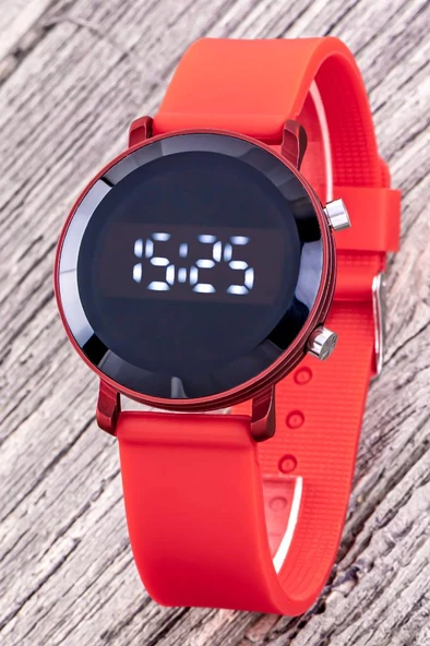 Unisex Takvimli Kırmızı Renk Çocuk Led Saati Yetişkin Saatleri ST-304320 ürün görseli