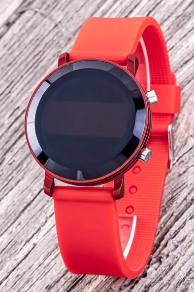 Unisex Takvimli Kırmızı Renk Çocuk Led Saati Yetişkin Saatleri ST-304320 - Resim 2