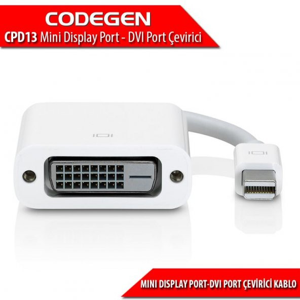 CPD13 Mini Display Port-DVI Port Dönüştürücü Kablo Adaptör