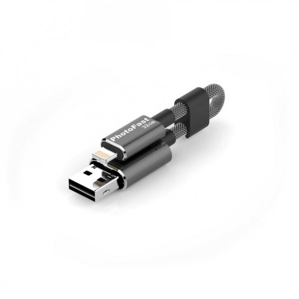 MemoriesCable GEN3 32GB Lightning/USB 3.0 Şarj Kablolu i-FlashDrive (Siyah) MCG3U3BK32GB