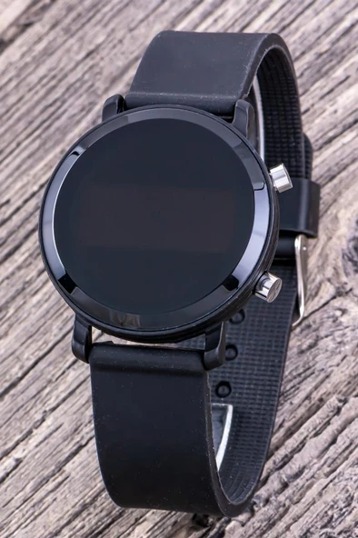 Genç Kız Kadın Kol Saati Çocuk Yetişkin Led Saat Siyah Silikon Kordon Unisex Model ST-304321 - Resim 2