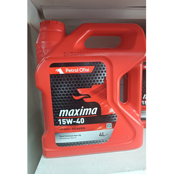 Petrol Ofisi Maxima 15w-40 4 lt Motor yağı 2023 üretim