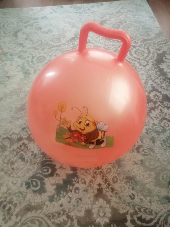 Tutmalı Zıplayan Pilates Topu - Çocuk Oyun - Spor - 50 Cm , 300 gr . - 2