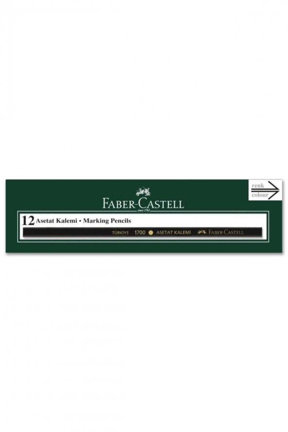 Faber Castell Asetat Işaretleme Kalemi Siyah 12 Adet