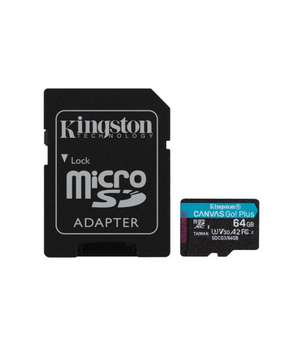 SDCG3/64GB 64GB microSDXC Canvas Go Plus 170R A2 U3 V30 Card + ADP