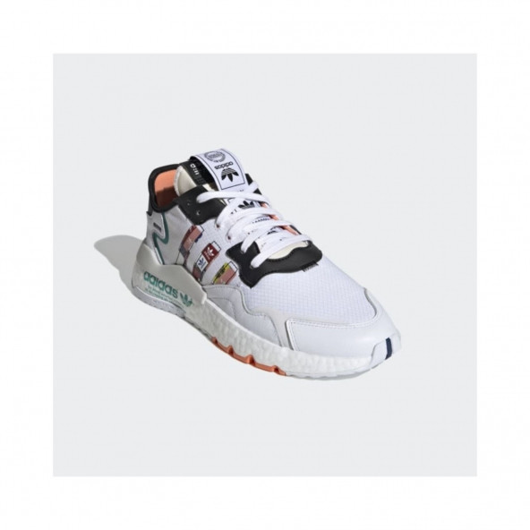 Adidas Nite Jogger Erkek Spor Ayakkabısı Beyaz Turuncu - 3