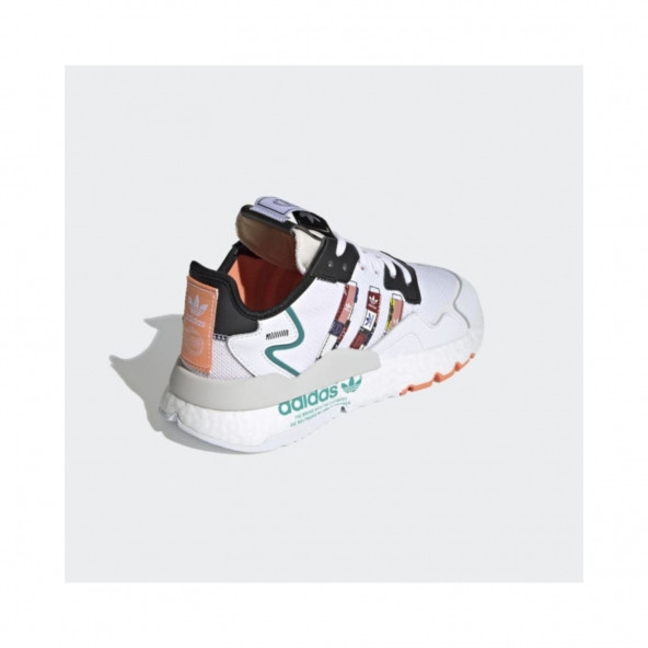 Adidas Nite Jogger Erkek Spor Ayakkabısı Beyaz Turuncu - 4