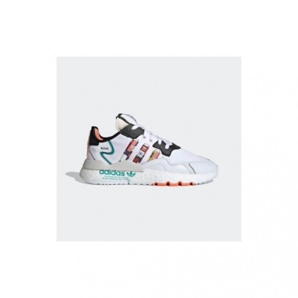 Adidas Nite Jogger Erkek Spor Ayakkabısı Beyaz Turuncu - 5