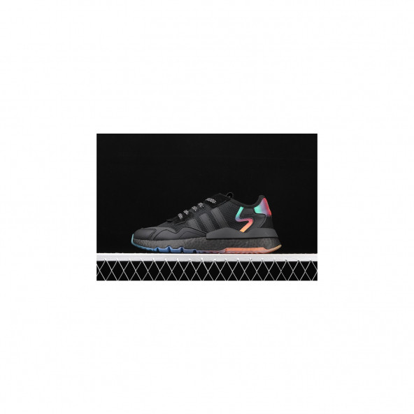 Adidas Nite Jogger Erkek Spor Ayakkabı Siyah Fosfor - 5