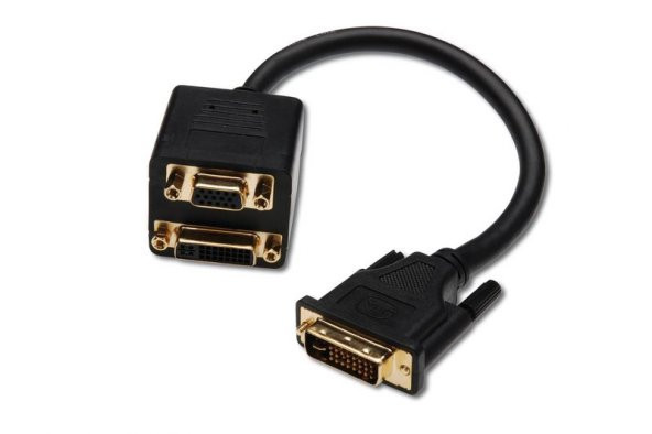 ASSMANN DVI Y dağıtıcı kablo, DVI (24+5)-DVI (24+5) + HD15 M/F, 0.2m, DVI-I Dual AK-320400-002-S