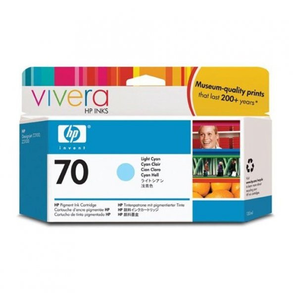 C9390A  70 130ml Light Cyan Ink Cartridge with Vivera Ink