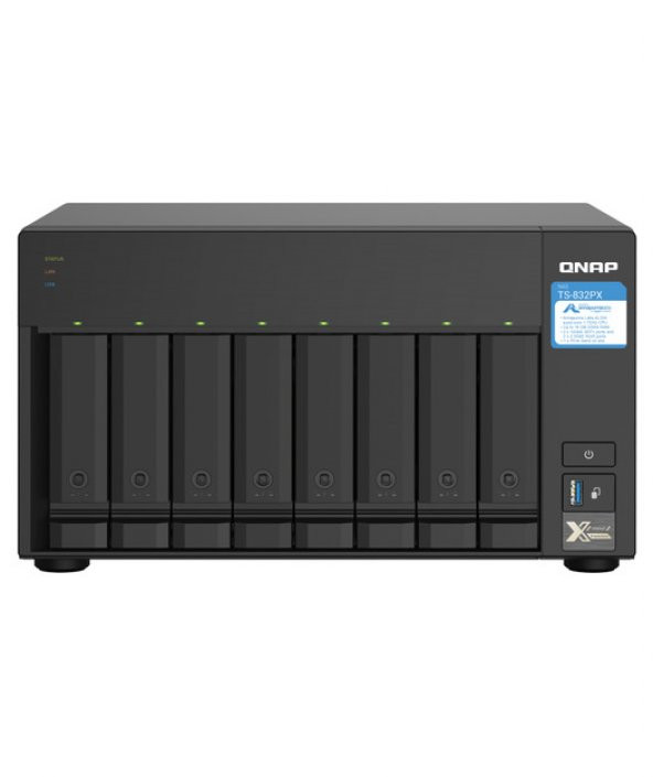 QNAP 8-bay desktop NAS,AL-324 4-core 1.7GHz,4GB RAM,1xDDR4 SODIMM TS-832PX-4G