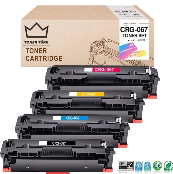 Canon CRG-067 Muadil Toner Takım - Çipli / LBP-631Cw - LBP-633Cdw - MF-651Cw - MF-655Cdw - MF-655Cx - MF-657Cdw