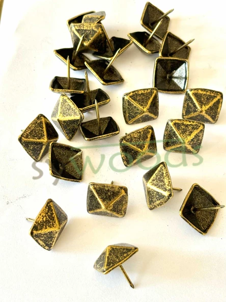 25 ADET 20 MM PİRAMİT ANTİK KABARA RAPTİYE HOBİ ÇİVİSİ KOLTUK ÇANTA TASARIM AKSESUAR SÜSÜ - 4