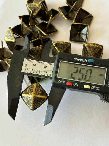 25 ADET 20 MM PİRAMİT ANTİK KABARA RAPTİYE HOBİ ÇİVİSİ KOLTUK ÇANTA TASARIM AKSESUAR SÜSÜ - 3