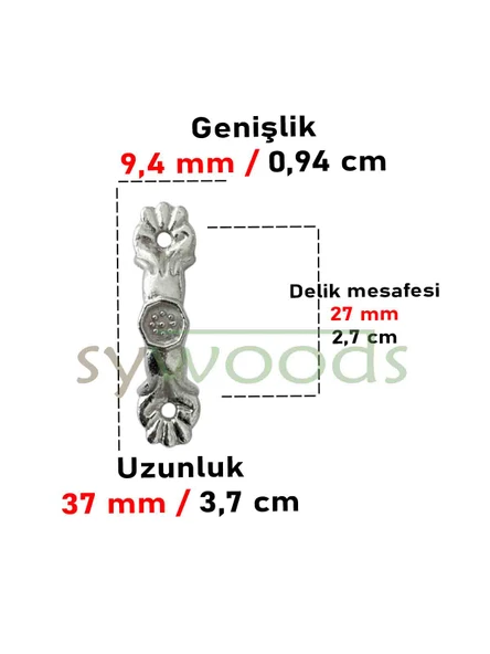 Dekoratif Mini Zamak Kulp 10 Adet Vidalı Kutu Sandık Aksesuar Nikel - 2