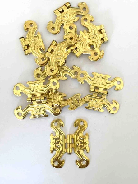 Kelebek Menteşe 10 Adet Sarı 33x40 mm Kutu ve Sandık Menteşesi Hobi Maket