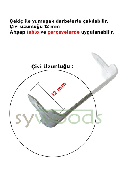 TİMSAH AĞIZ TABLO ÇERÇEVE ASKI APARATI ÇAKMALI ASKILIK 100 ADET - 4