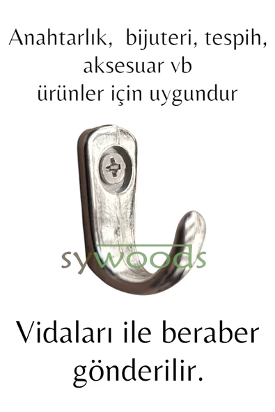 Küçük Askı Nikel Dekoratif Tekli Bijuteri Askılık Aksesuarı 10 Adet - 2