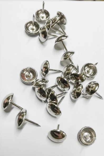 100 ADET 11 MM NİKEL KABARA RAPTİYE HOBİ ÇİVİSİ KOLTUK ÇANTA TASARIM AKSESUAR SÜSÜ - 3