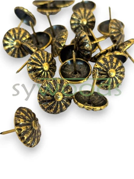 25 Adet 18 mm Papatya Kabara Raptiye Hobi Çivisi Koltuk Çanta Tasarım Aksesuar Süsü - 2