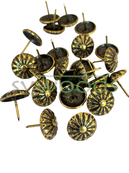 25 Adet 18 mm Papatya Kabara Raptiye Hobi Çivisi Koltuk Çanta Tasarım Aksesuar Süsü