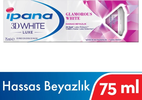 İpana 3D White Luxe Glamourous White Beyazlatıcı Diş Macunu 225 ml ( 75ML x 3 )