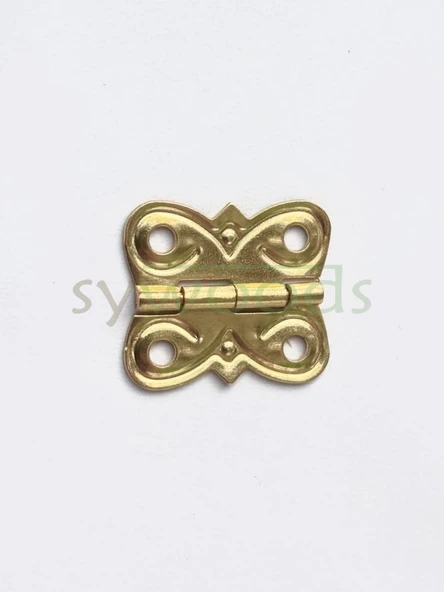 4 Adet Eko Menteşe Sarı ve Vidaları 20x18 mm Kutu ve Sandık Menteşesi Hobi Maket - 2