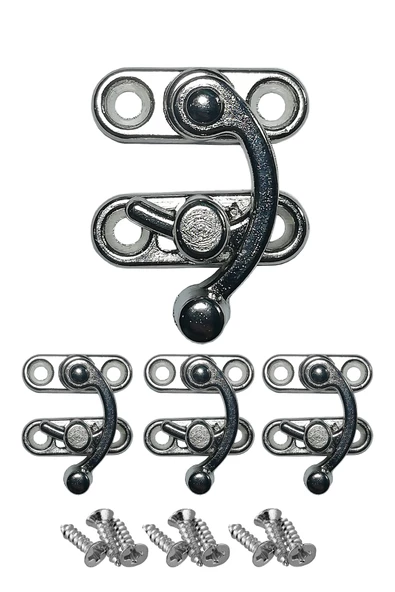 KÜÇÜK YAY GÖZÜ KANCALI KİLİT NİKEL 4 ADET KUTU SANDIK VE KAPAK KLİPSİ 20X24 MM