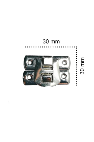 YAYLI KLİPS NİKEL 4 ADET 20X30 MM KUTU KAPAK VE SANDIK KİLİT - Resim 2