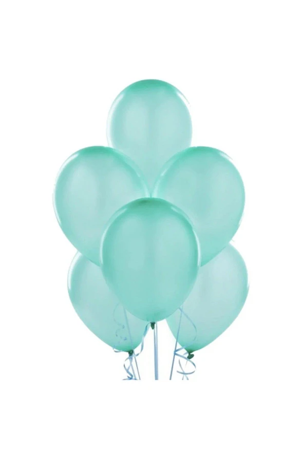 Balonevi Balon 12" Baskı Su Yeşili 12 İnç Balon (100 Lü Paket)
