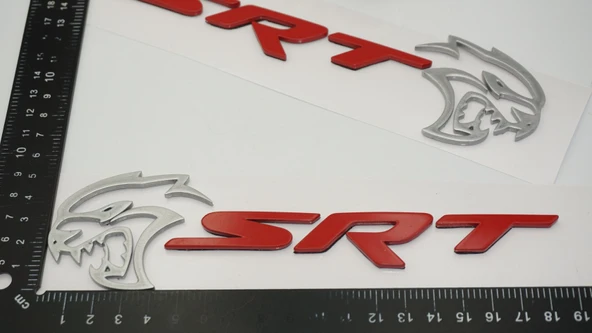 DK Tuning Dodge Challenger Charger SRT Hellcat Gri Kırmızı Logo Arma - Resim 2