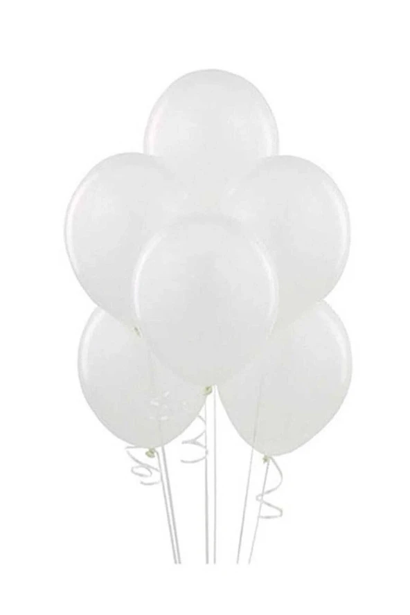 Balonevi Metalik Beyaz 12 İnc Metalik Beyaz Balon (100 Lü Paket) - 2