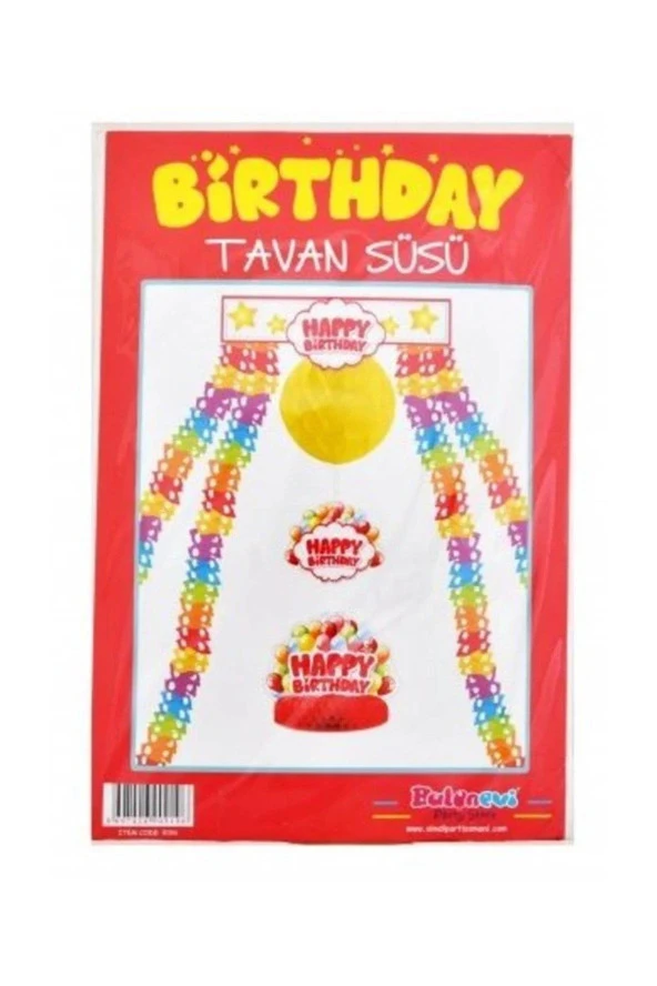 Balonevi Happy Birthday Tavan Süsü Doğum Günü Tavan Süsü