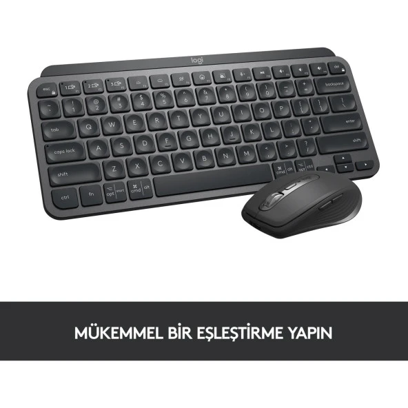 Logitech MX Keys Mini Minimalist Kablosuz Bluetooth Aydınlatmalı Türkçe Q Klavye - Siyah - Resim 10