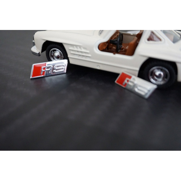 Audi Rs Direksiyon Alüminyum Alaşımlı 3M 3D Sticker Logo 2Li Set - 8
