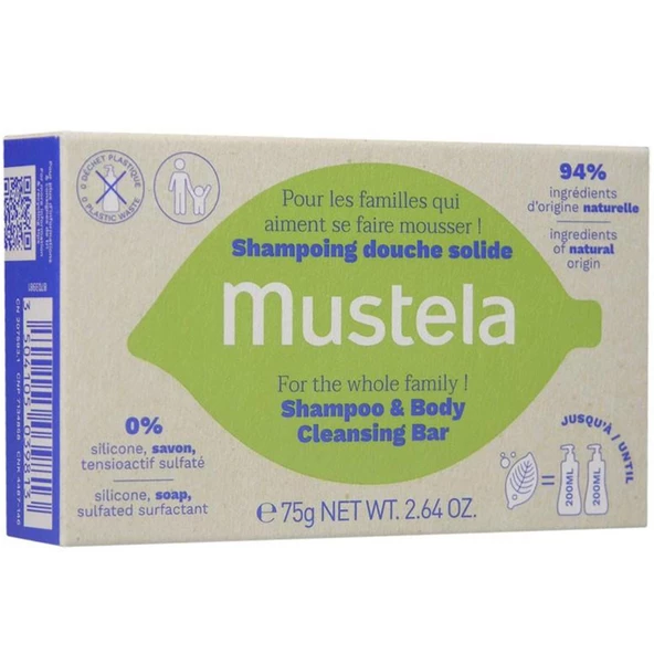 Mustela Tüm Aile İçin Şampuan Ve Vücut Temizleme Barı 75 gr