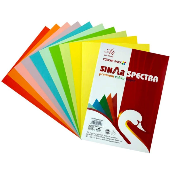 Sinar Spectra A4 Renkli Fotokopi Kağıdı 10 Renk 1000'li Paket