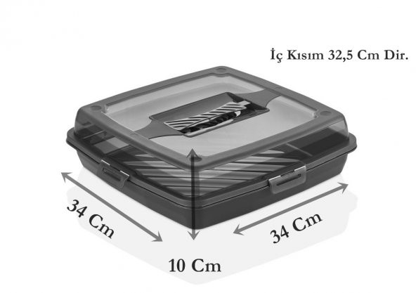 Kare Kek Börek Pasta Saklama Kabı  Borcam Taşıma Kabı - 2