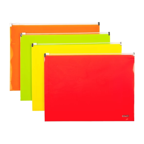 Bigpoint Körüklü Döküman Dosyası Lolly A4 Turuncu 5'li Poşet - Resim 2