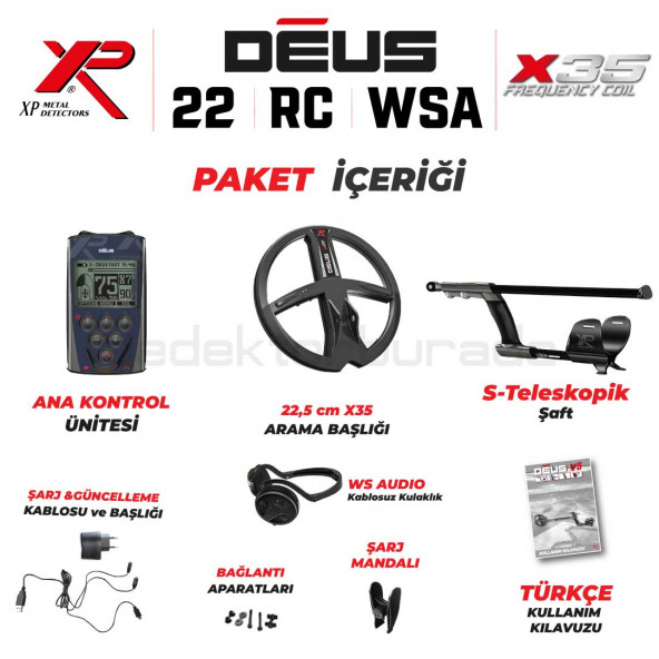 DEUS - 22,5cm X35 Başlık, Ana Kontrol Ünitesi (RC), WSAUDIO Kulaklık - FULL PAKET - 2