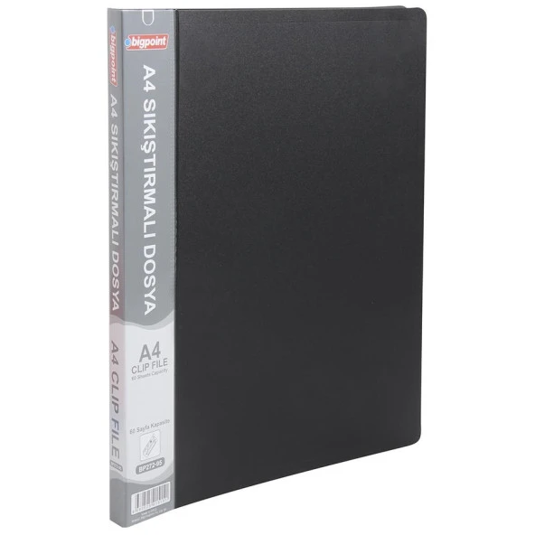 Bigpoint Sıkıştırmalı Dosya A4 Mat Siyah x 2 Adet - 3