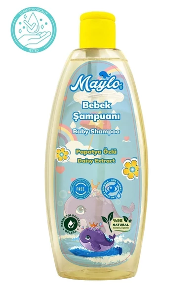 Maylo Papatya Özlü Bebek Şampuanı 500 Ml - %98 Bitkisel, Göz Yakmayan, SLS, Tuz, Paraben ve Alkol İçermez - 3