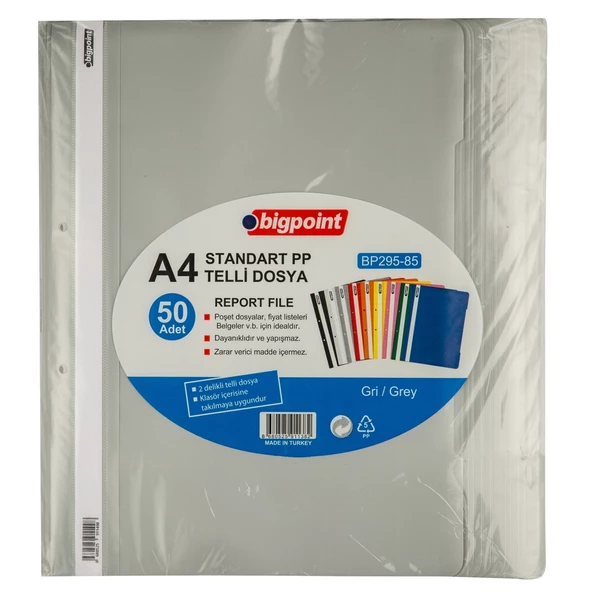 Bigpoint Telli Dosya Gri 100 Adet - Resim 2