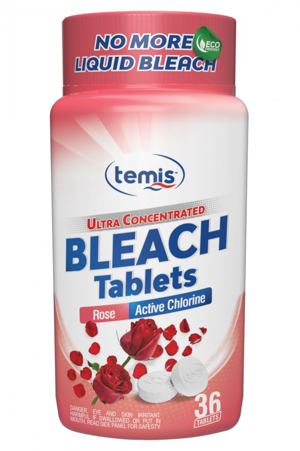 Yeni Nesil Gül Özlü Çamaşır Suyu Tableti 36 Tablet Çamaşır Beyazlatıcı Fosfat Içermez Aktif Klor